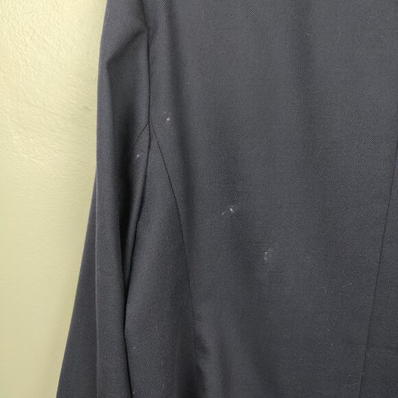 J Crew Parke Wool Flannel Blazer Womens 16 Navy Blue Preppy Dark Academia - Picture 9 of 11